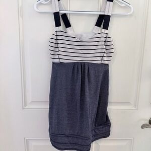 Lululemon Back On Track Tank 6 | Indigo Stripe Drawstring
